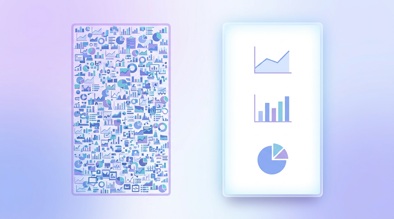 A clear infographic panel next to a cluttered one