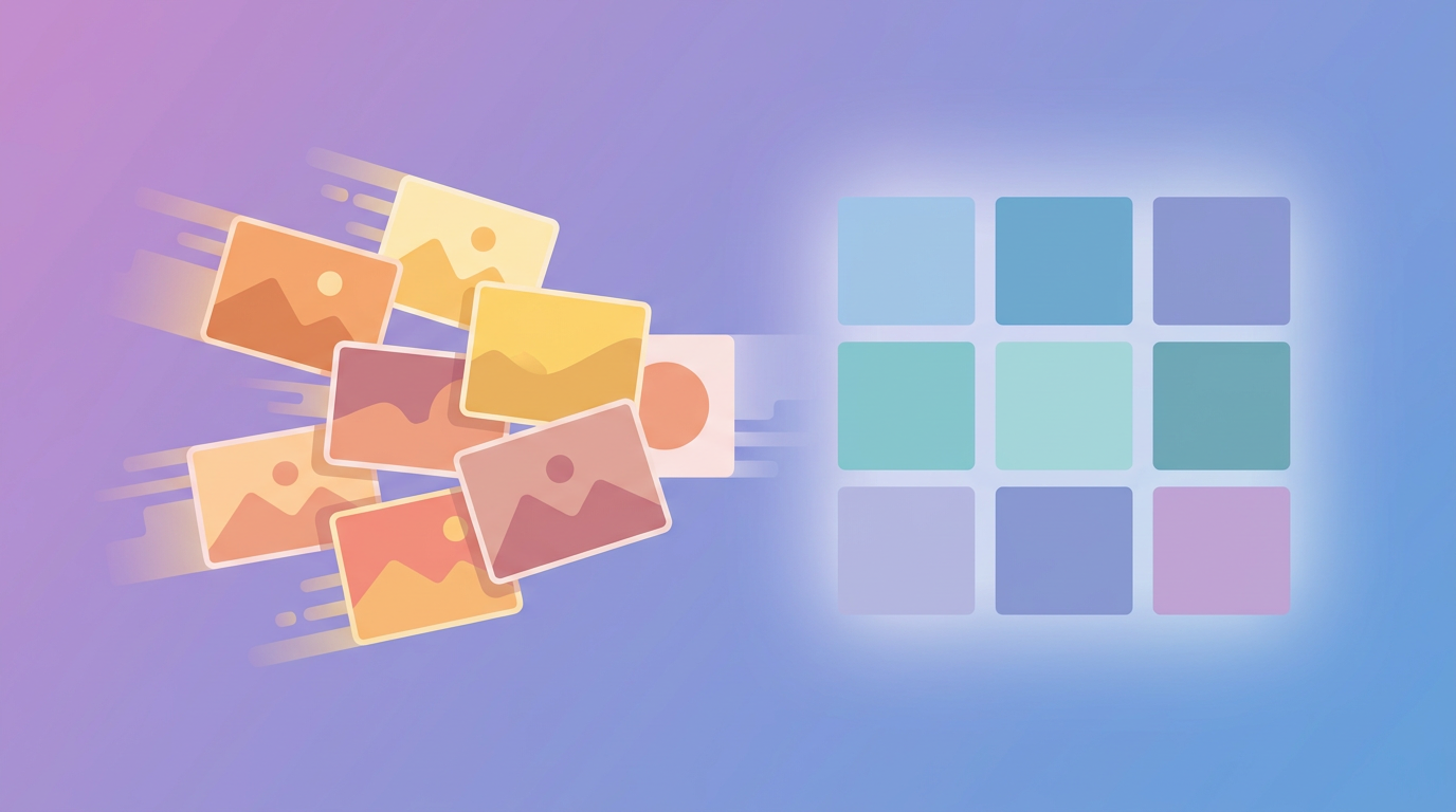 Scattered references converging into a cohesive board