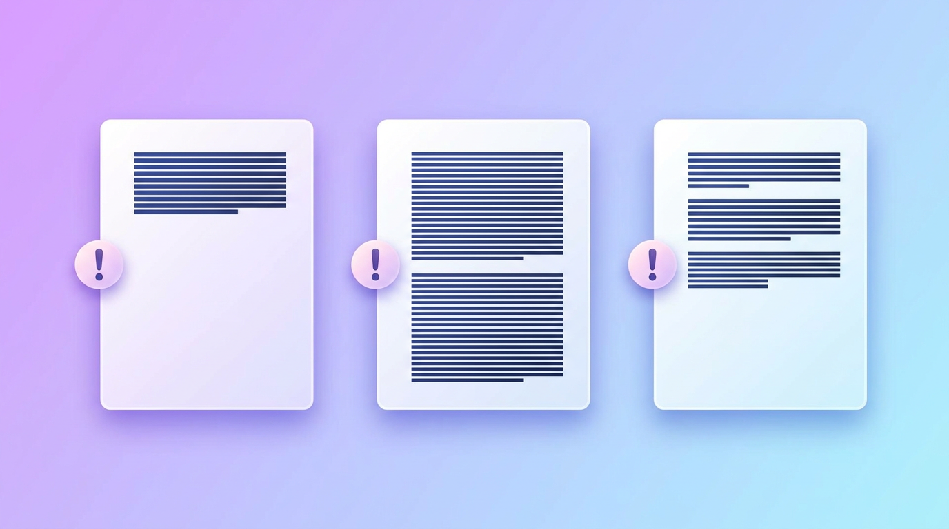 Scripts showing a slow opening and overlong paragraphs