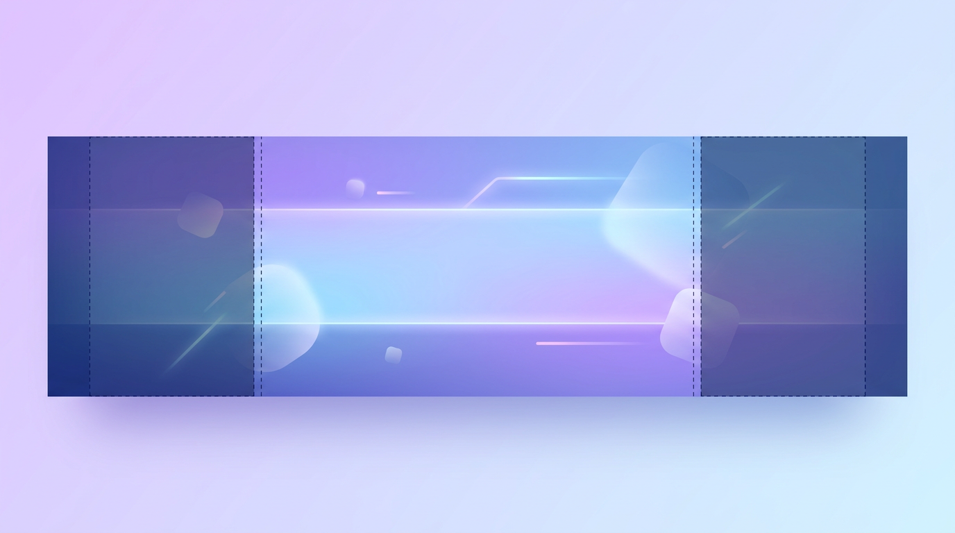 Cover banner with the central safe zone highlighted and edges shaded