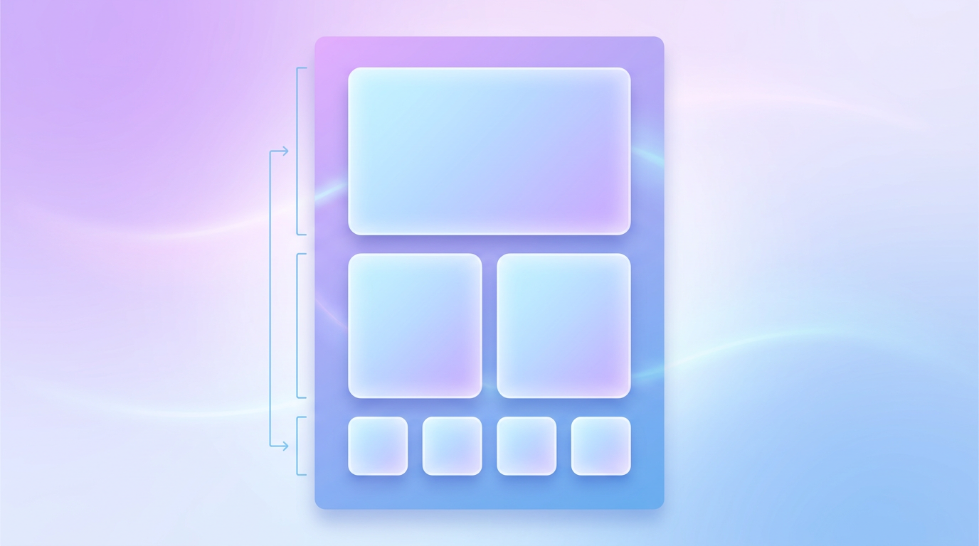 Content blocks arranged into a visual hierarchy