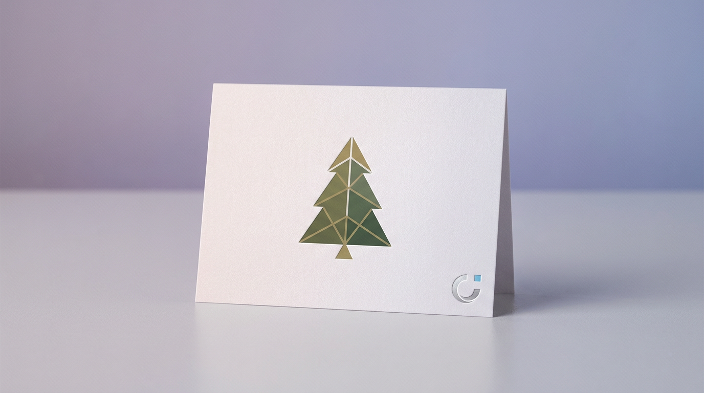 A restrained corporate holiday card design