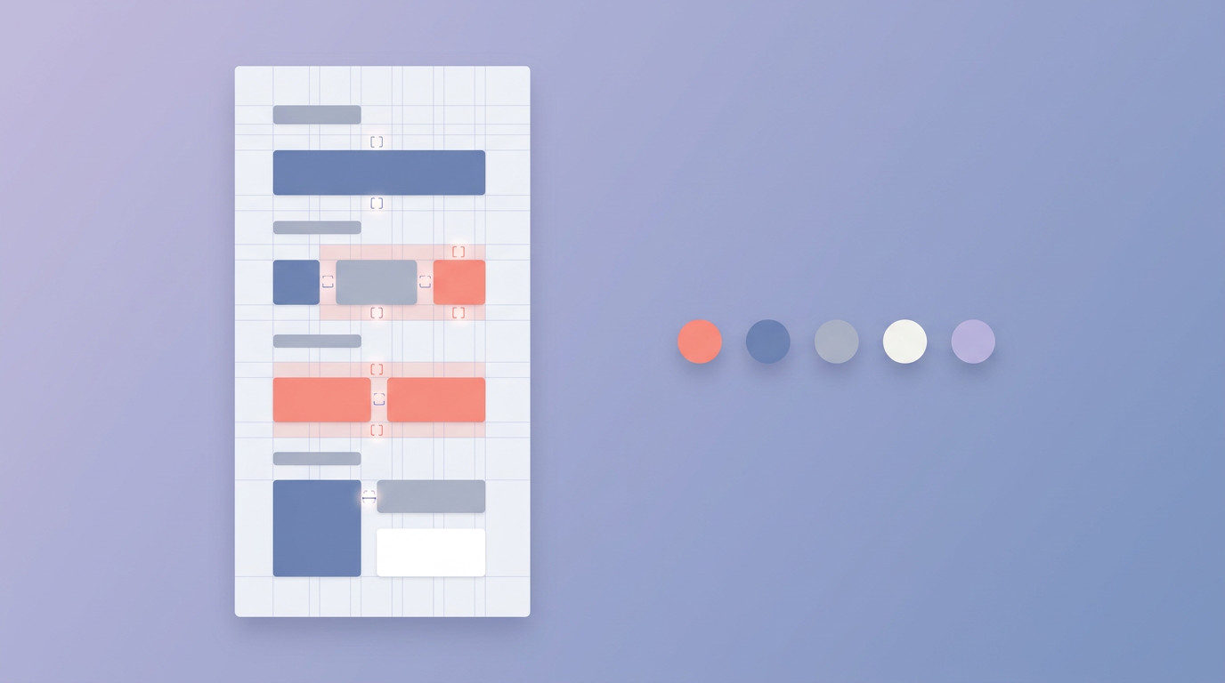 Alignment, spacing and colour grouping principles shown