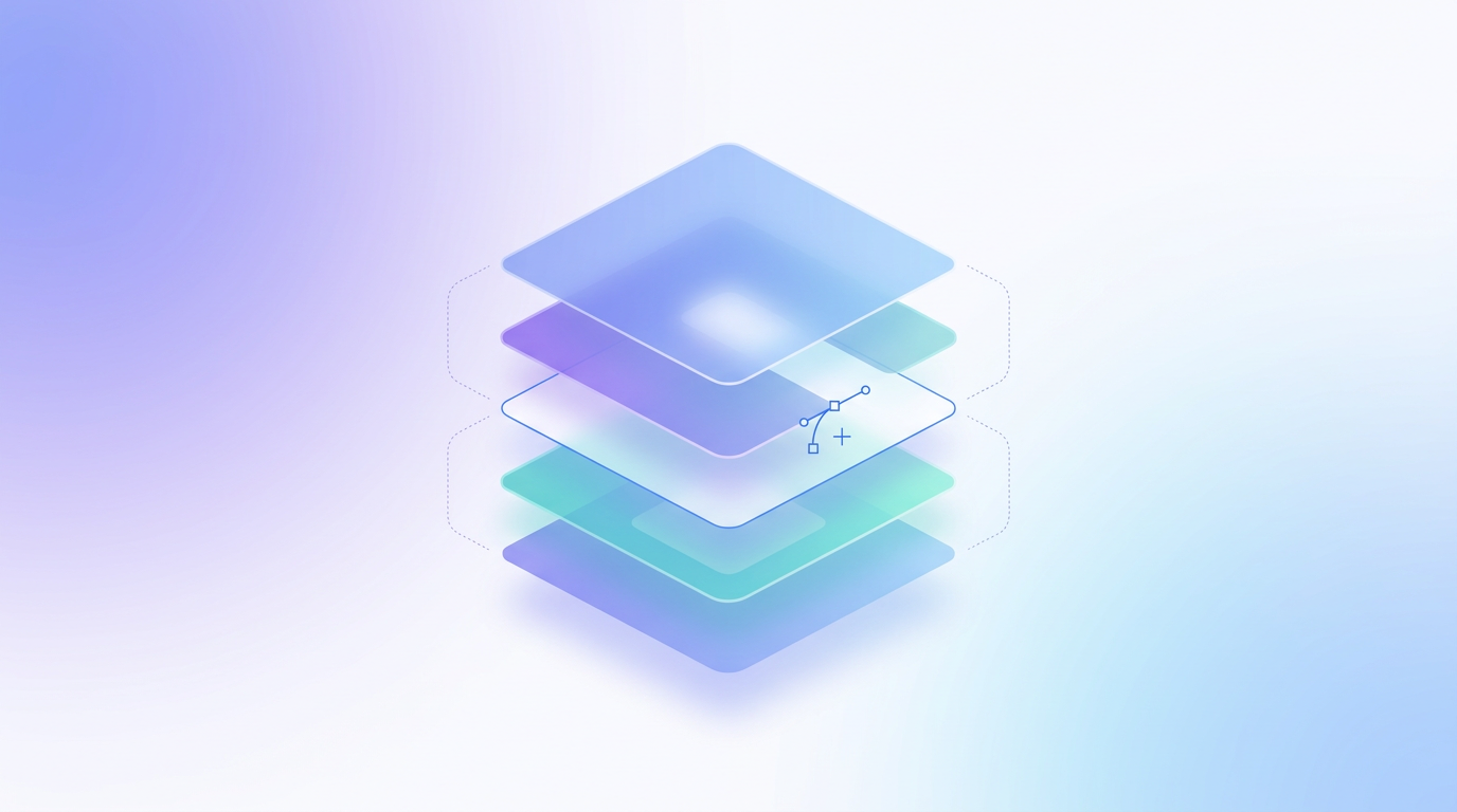 A logo file separated into layers ready for animation