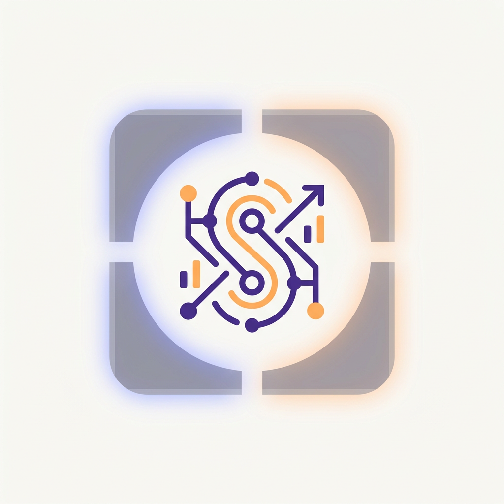 A square logo mark with a circular mask overlaid, showing the four corners being clipped away