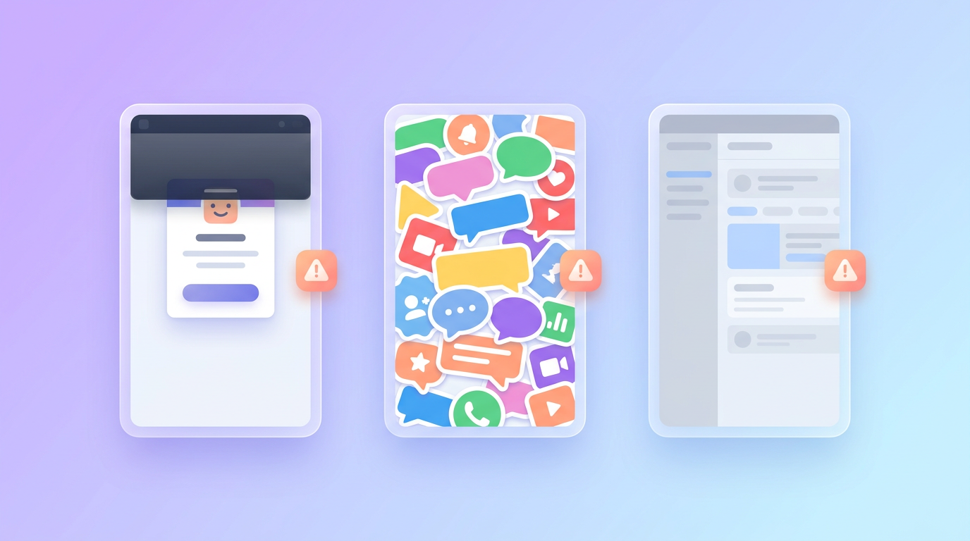 Stories with content hidden behind interface areas