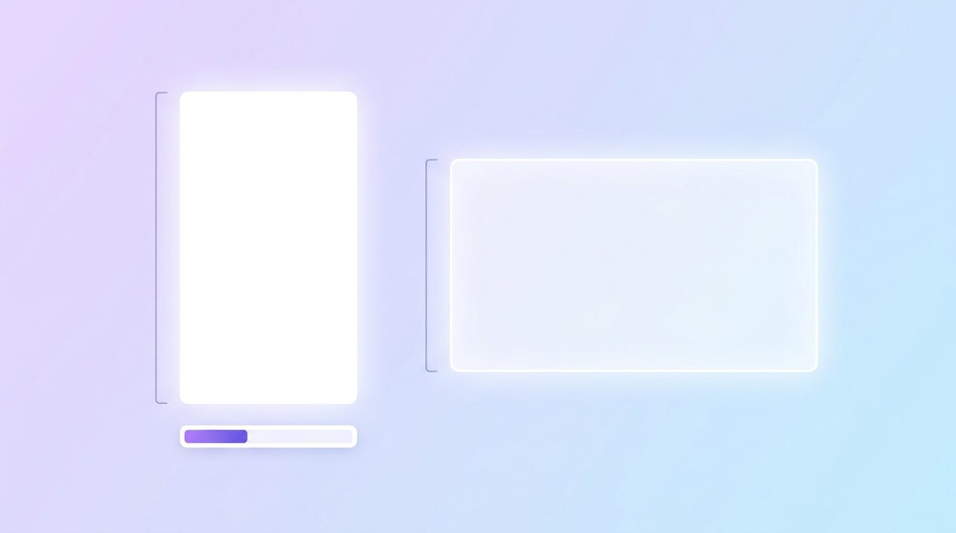 Vertical short format compared with a widescreen video