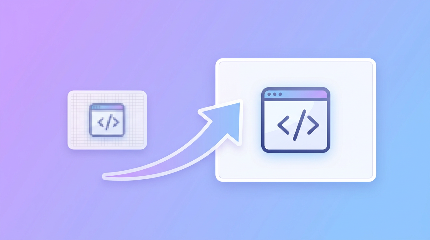 A small thumbnail frame scaling up to a much larger high-resolution frame