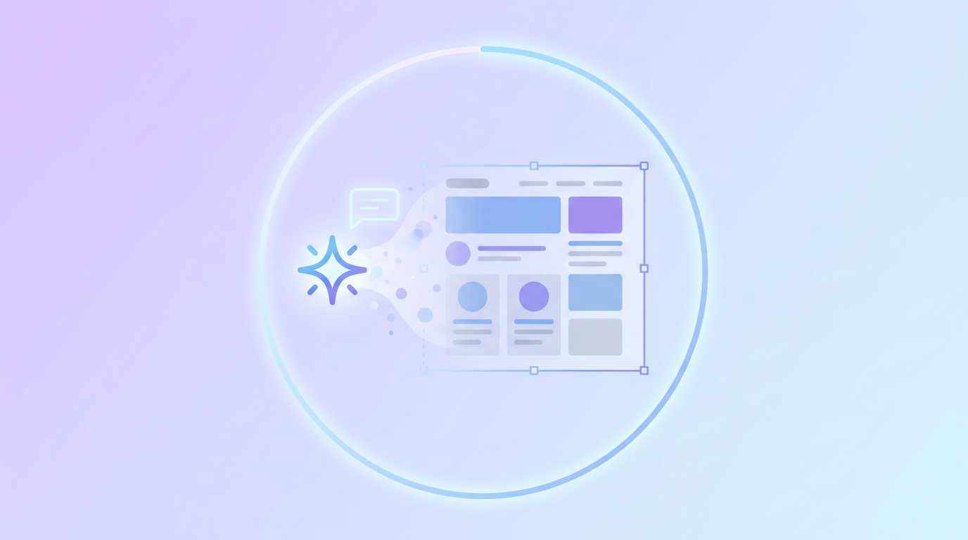 A design being generated from a described idea