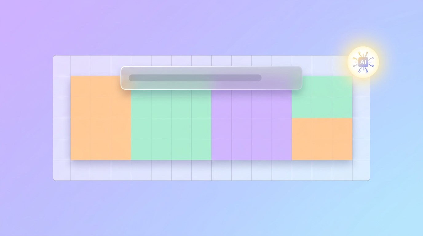 A cover banner being assembled from layout blocks