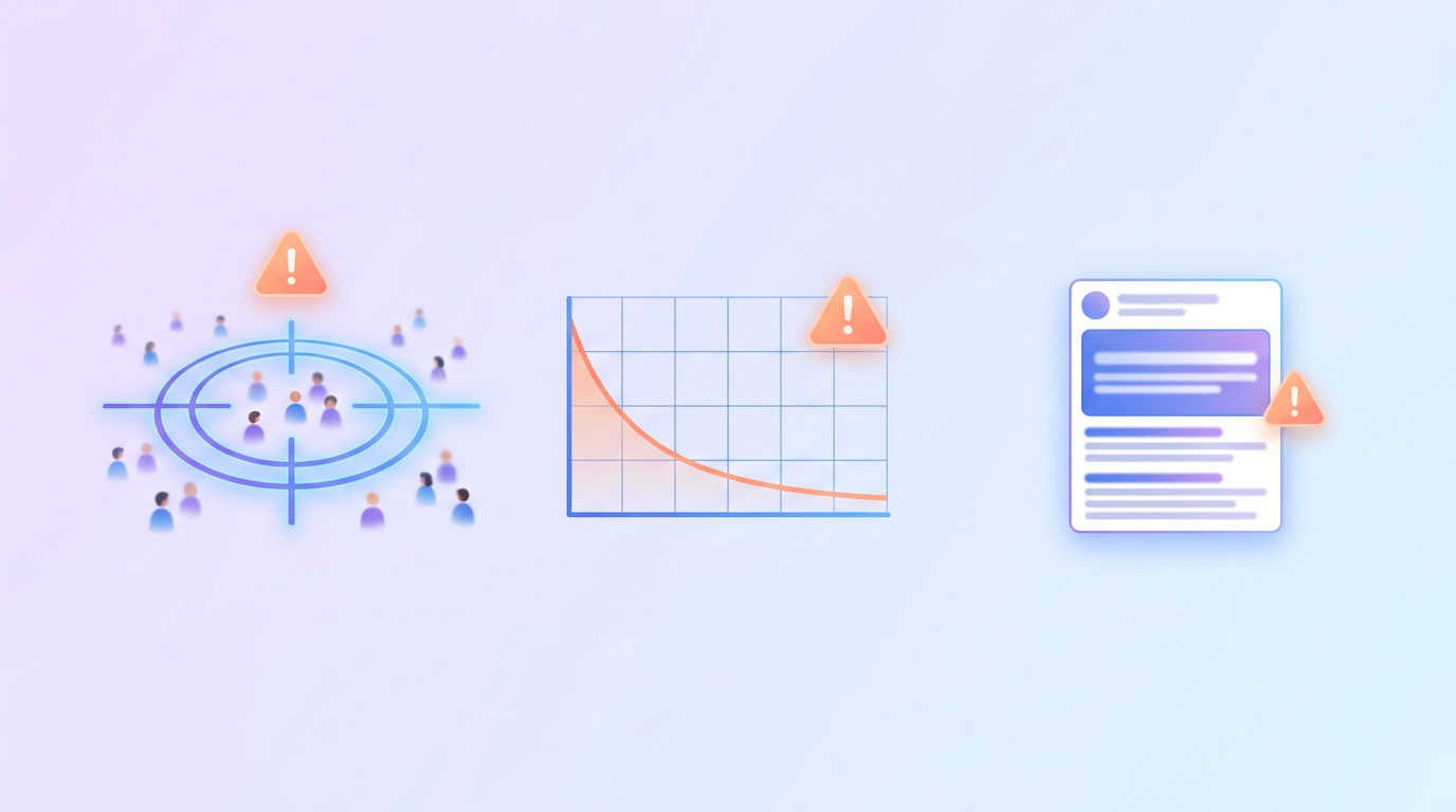 Ads showing poor targeting and creative fatigue