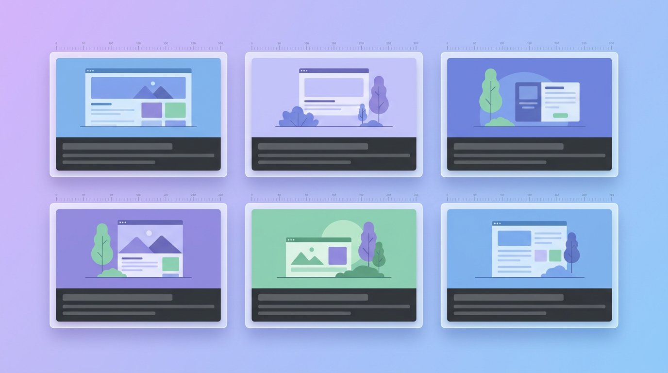 Preview cards from several platforms arranged as a reference grid