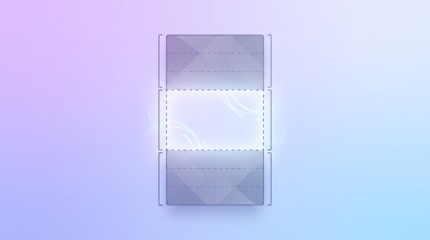 Vertical story frame with safe zones marked top and bottom