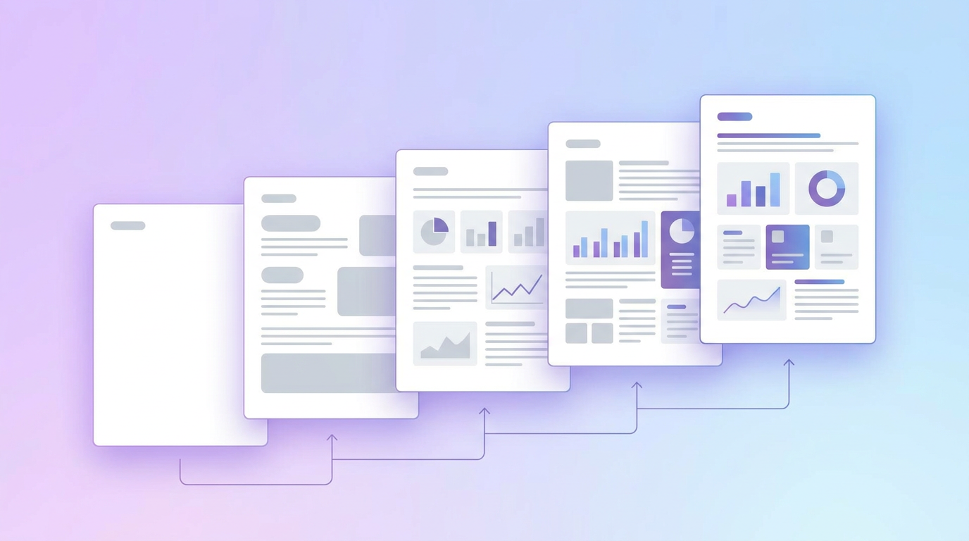 A media kit assembled through five sequential stages