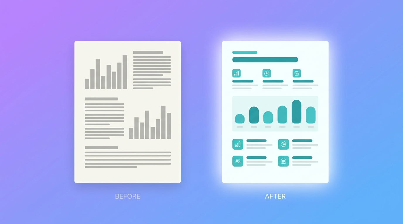 A polished media kit page next to a plain one