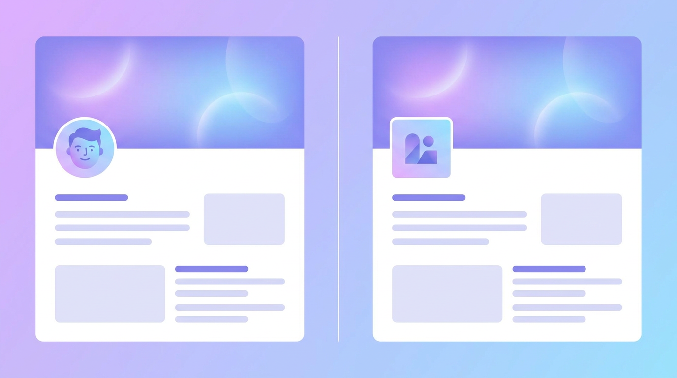 Two cover layouts compared, personal profile and business page