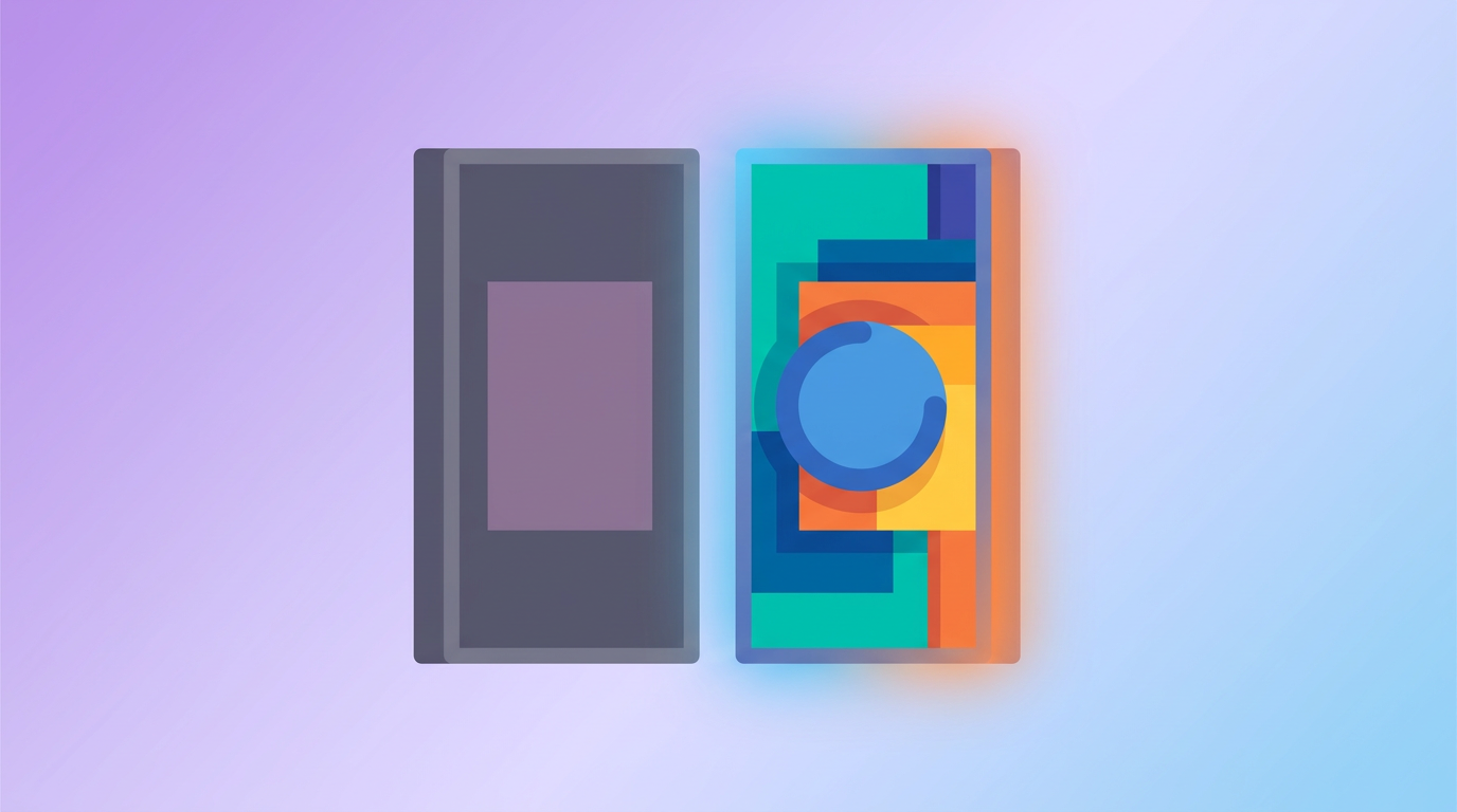 A bold story design contrasted with a plain one